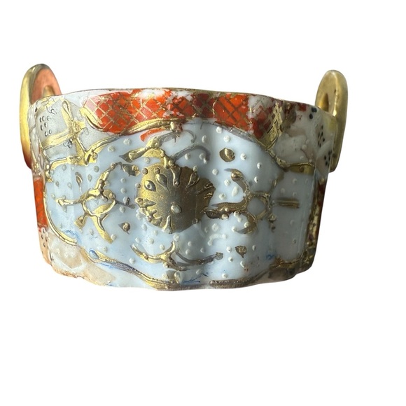 Nippon Hand Painted Double Loop Handle Tub Porcelain Open Salt Cellars Lot Of 6 - Picture 5 of 8